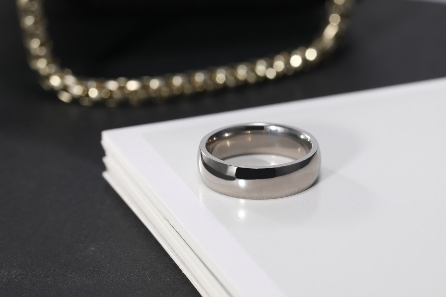 Silver Color Polished Classic Ring