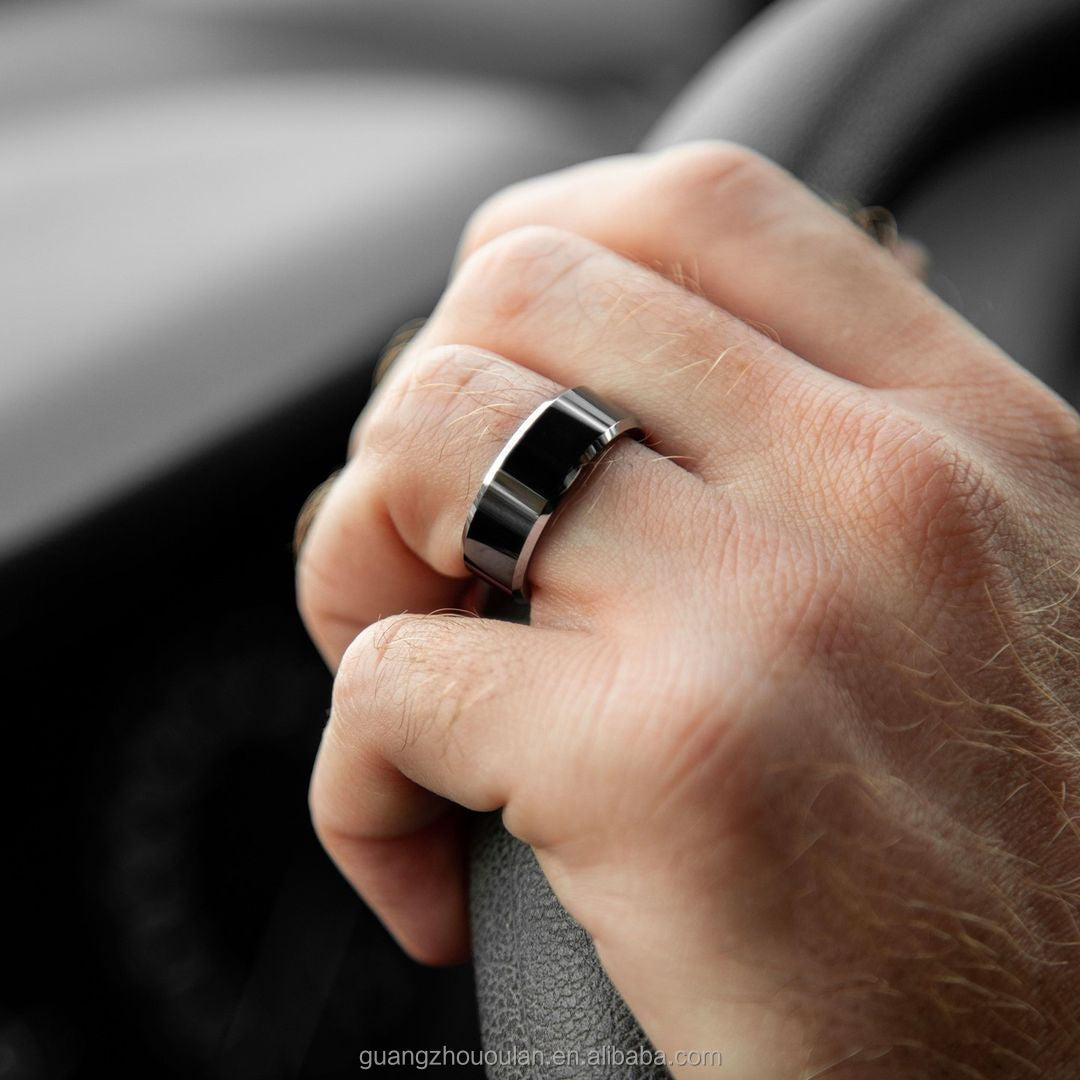 Polished Black Titanium Ring