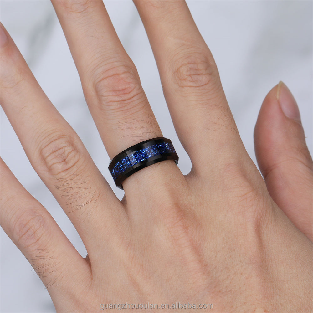 Romantic Green/Rose Gold/Blue Ring