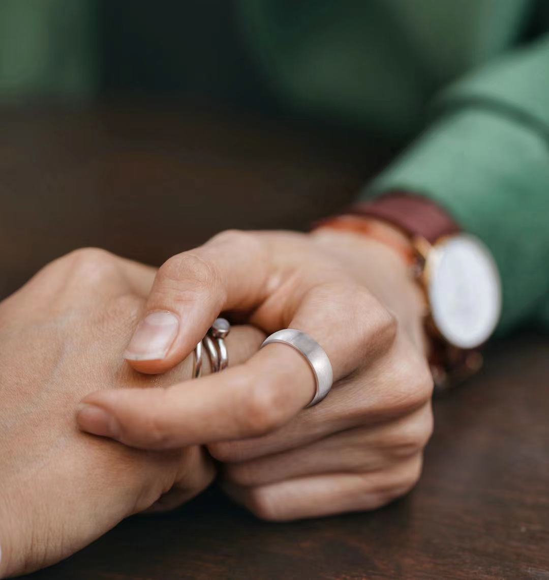 Brushed Dome Titanium Ring