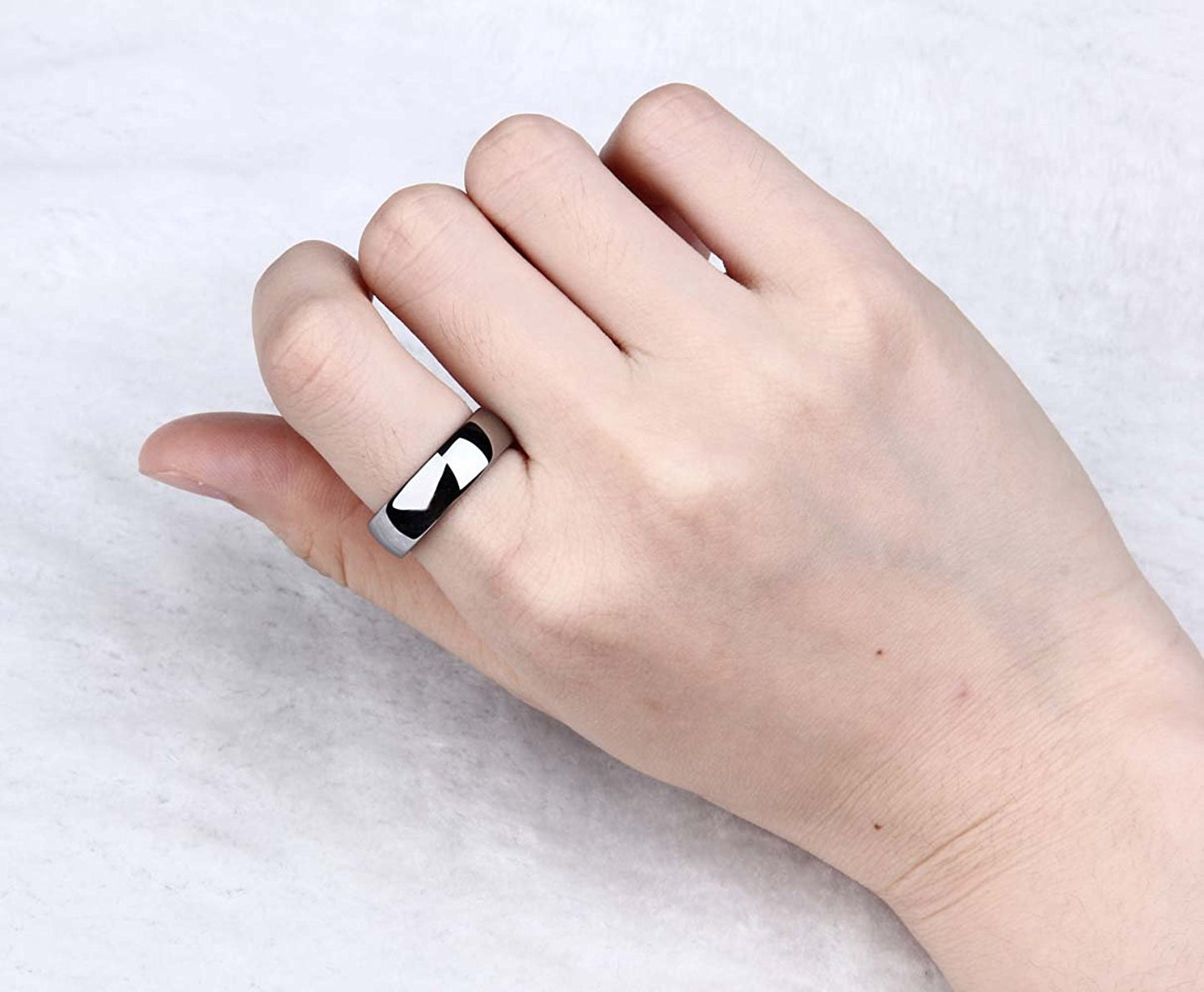 Silver Color Polished Classic Ring