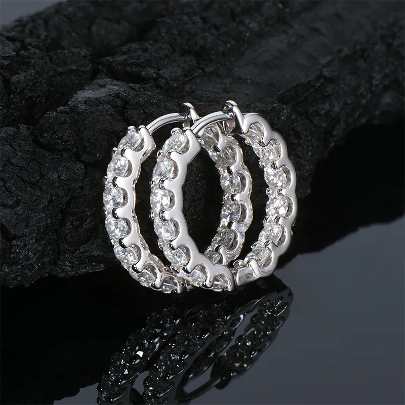 Amelia Moissanite Diamond Hoop Earrings