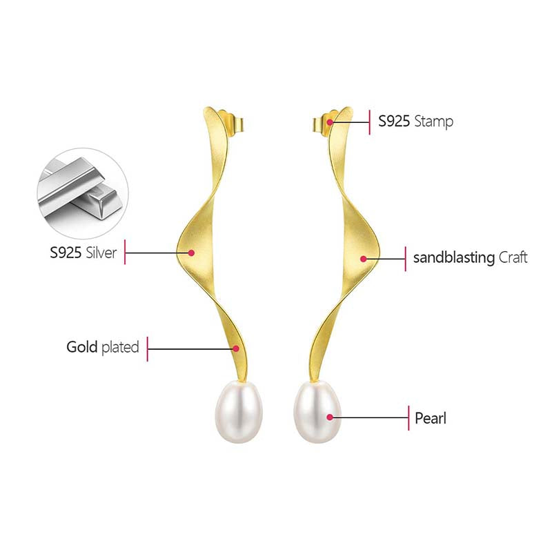 Leona Twisted Pearl Earrings