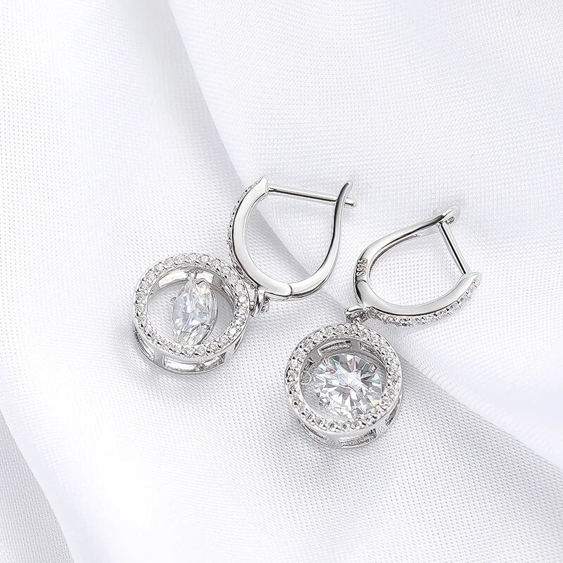 Emma Moissanite Round Earrings