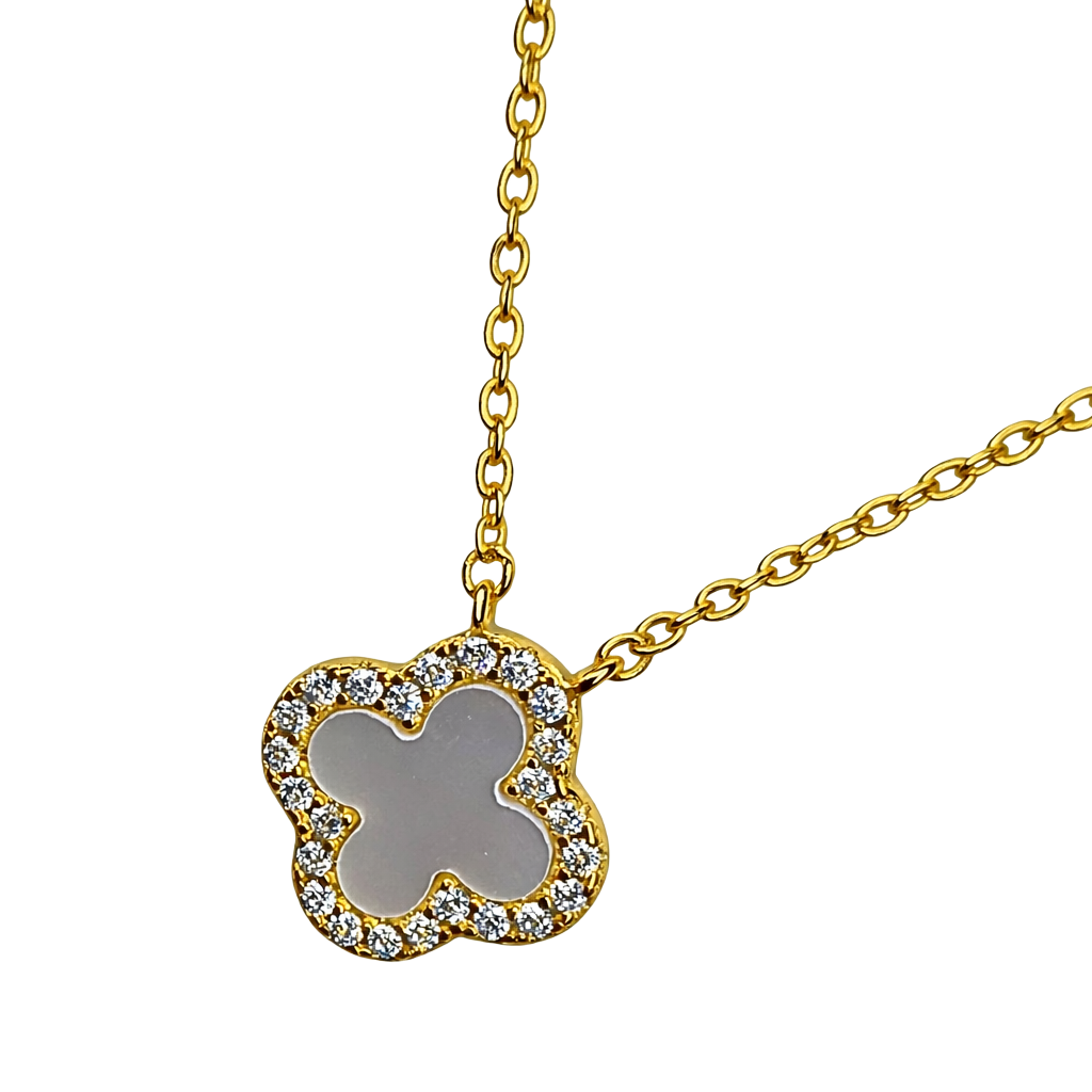 Stephanie Clover Sterling Necklace