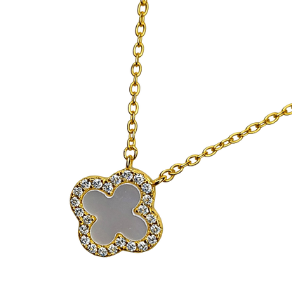 Stephanie Clover Sterling Necklace