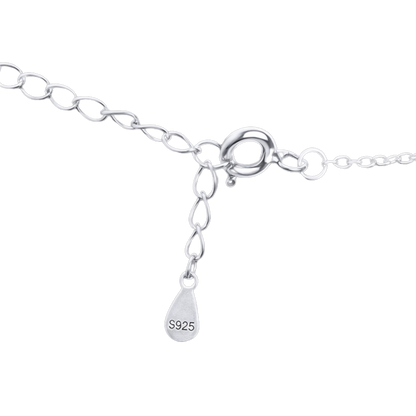 Rhodium plated sterling silver necklace Liah with 1.7ct moissanite stones, elegant fine silver jewelry for everyday wear.