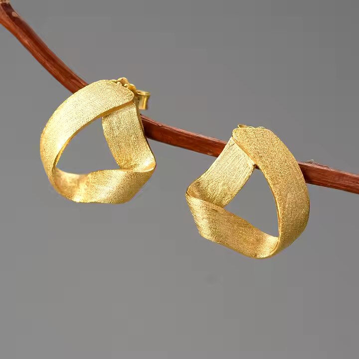 Sue Twist Earrings Silver/Gold