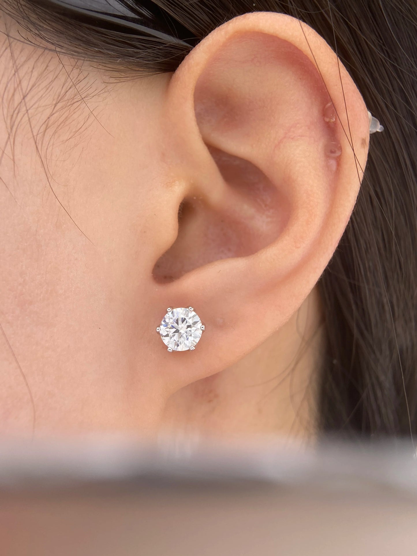 Evie 1ct Moissanite Diamond Stud Earrings