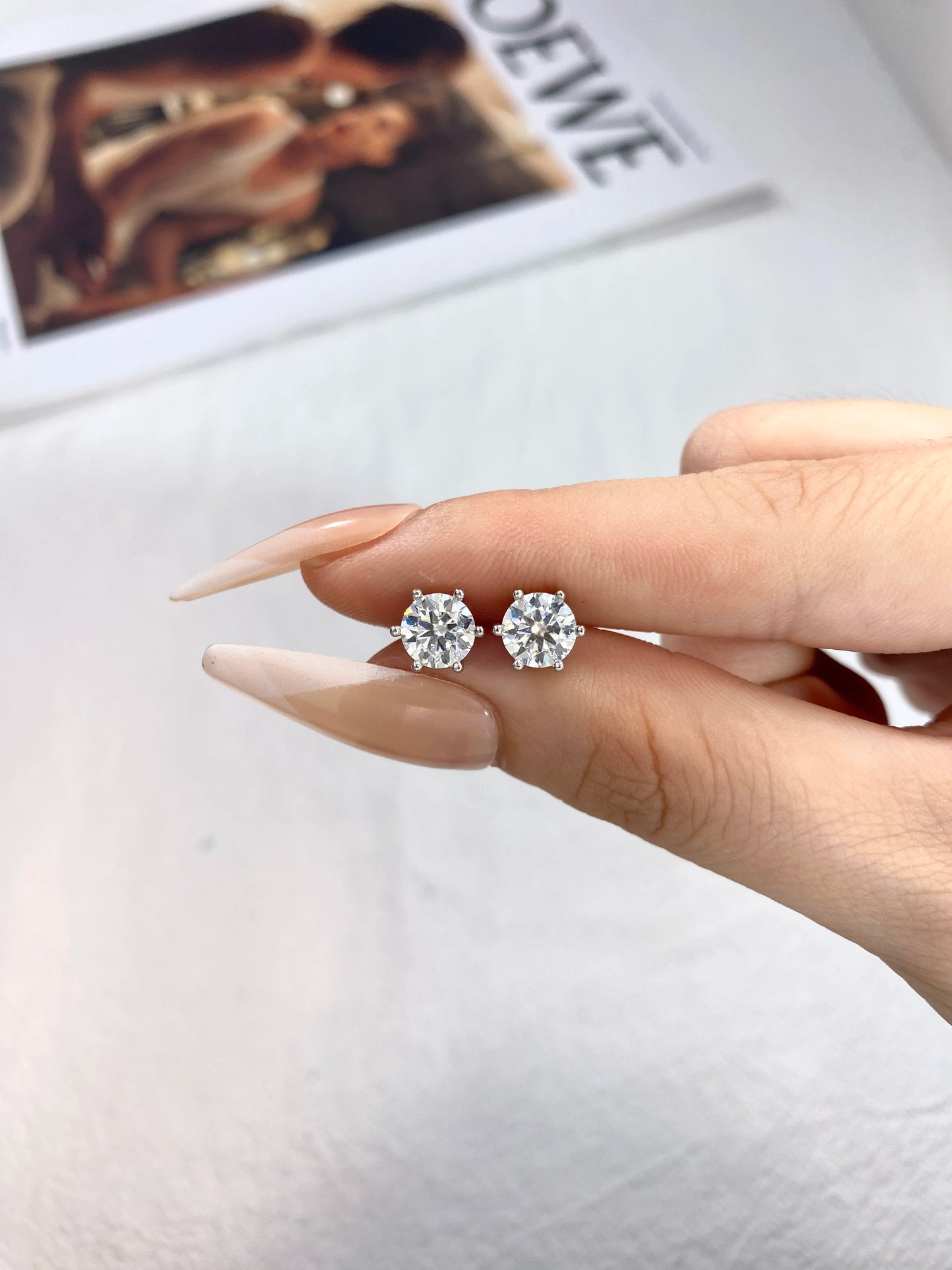 Evie 1ct Moissanite Diamond Stud Earrings