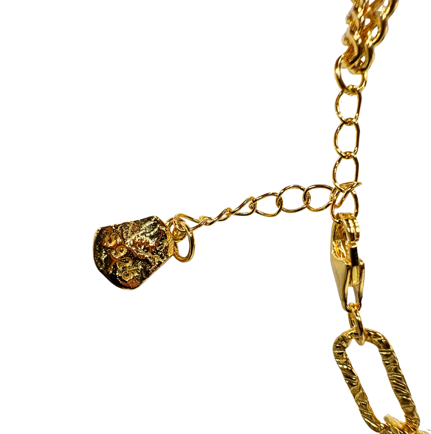 Close detail of the S925 sterling silver construction designed to be safe for sensitive skin.