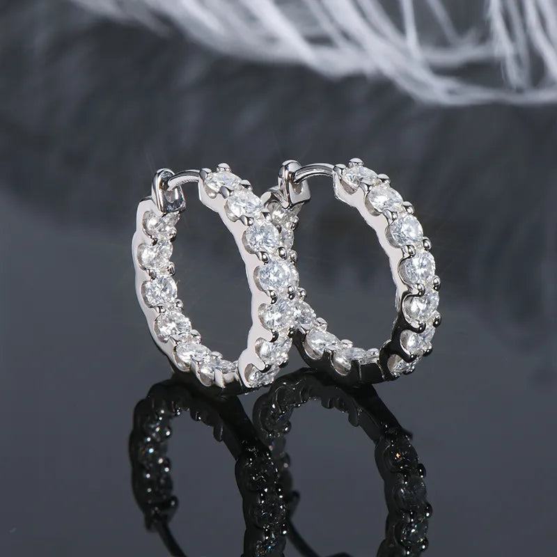 Amelia Moissanite Diamond Hoop Earrings