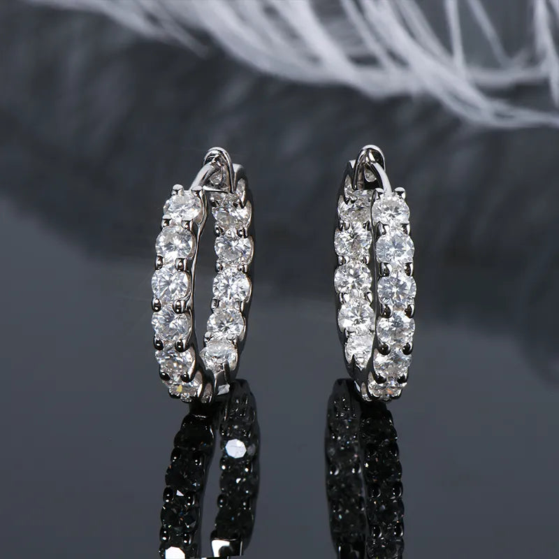 Amelia Moissanite Diamond Hoop Earrings