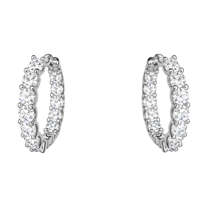 Moissanite Diamond Hoop Earrings Silver S925