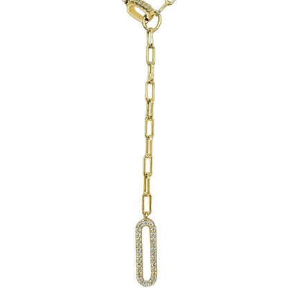 Minimal and elegant Tamara paperclip chain necklace made of sterling silver with 14K gold plating. Modern silver jewelry piece perfect for layering.