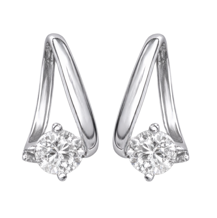 Ava moissanite stud earrings crafted in S925 sterling silver with rhodium plated finish, featuring D color VVS moissanite stone with lab grown diamond brilliance.