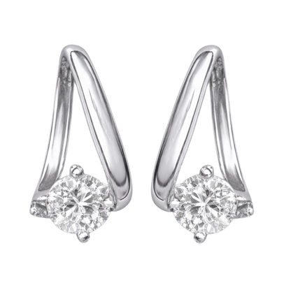 Ava moissanite stud earrings crafted in S925 sterling silver with rhodium plated finish, featuring D color VVS moissanite stone with lab grown diamond brilliance.