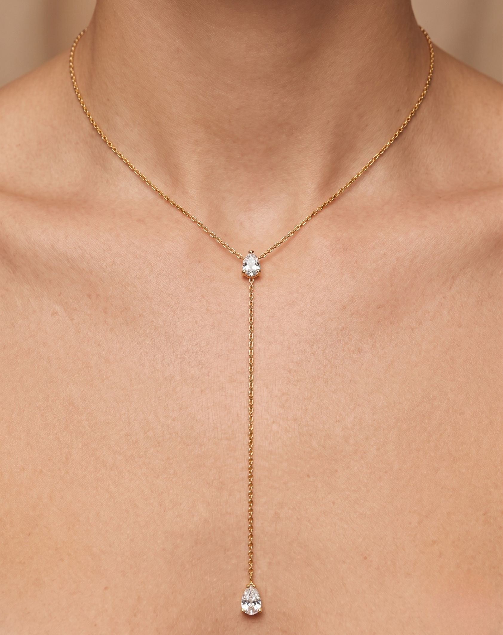 Elegant sterling silver necklace with zircon accents, 18k gold plated fine jewelry for everyday wear.
