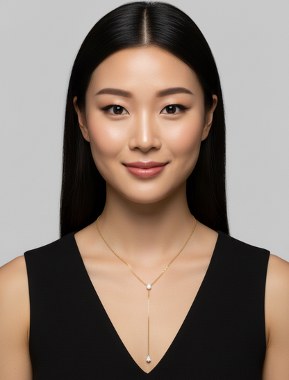 Elegant sterling silver necklace with zircon accents, 18k gold plated fine jewelry for everyday wear.