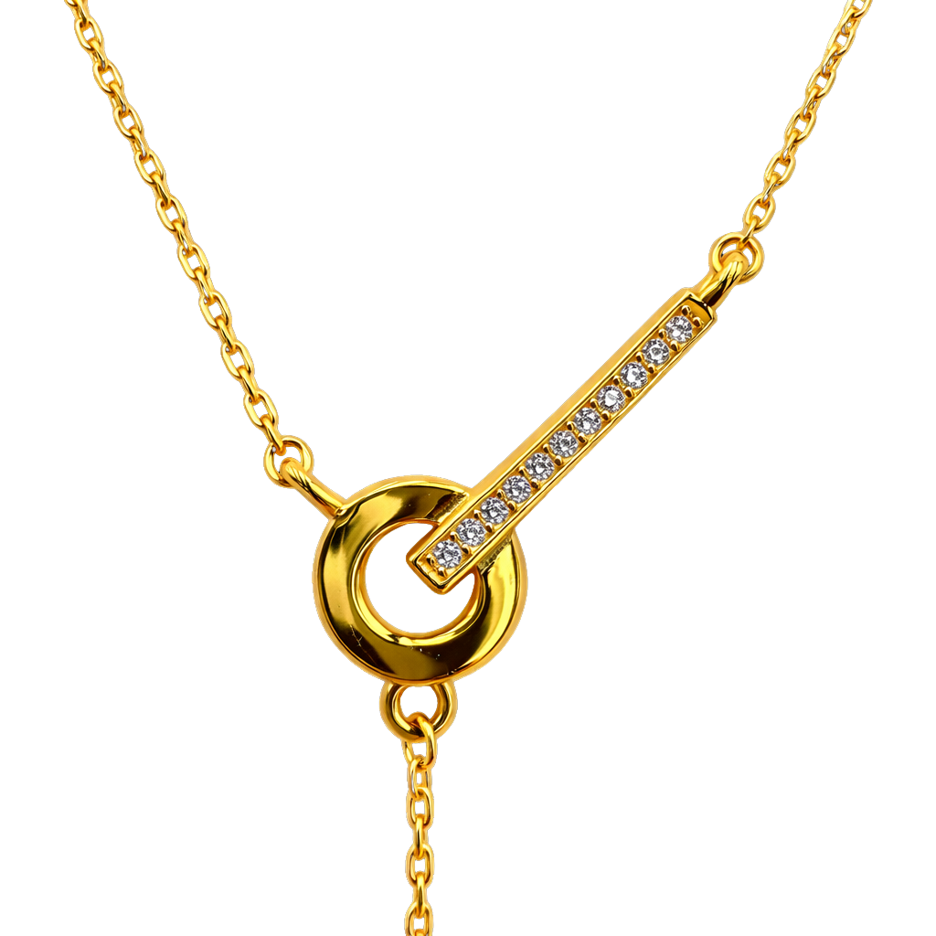 Close-up detail of zircon stones on Jessica sterling silver necklace, highlighting the sparkle and fine jewelry craftsmanship.