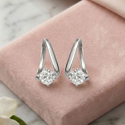 Sanya 0.5 CT Moissanite Diamond Stud Earrings