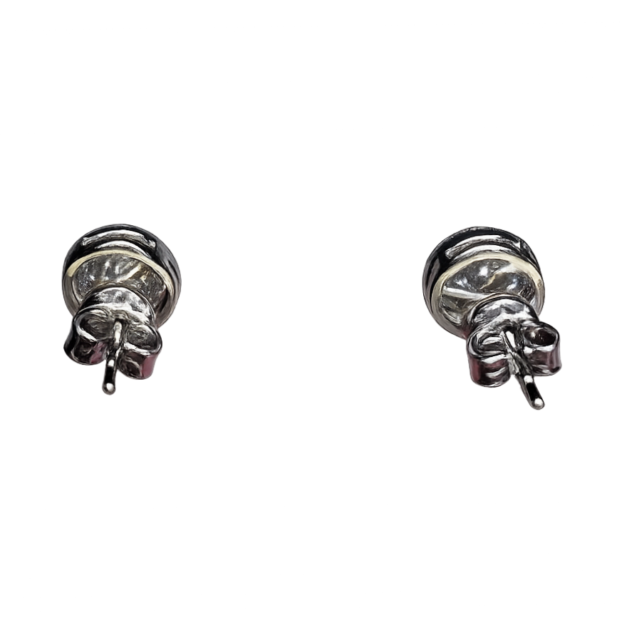 GRA certified 0.5 CT round brilliant moissanite stud earrings set in sterling silver S925 with shimmering halo stones.