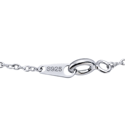 Marissa silver zircon pendant necklace on chain, rhodium plated sterling silver jewelry designed for everyday elegance and shine.