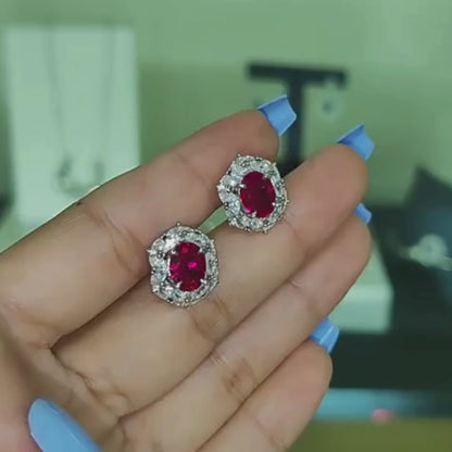 Everly Lab-Grown Ruby Stud Earrings