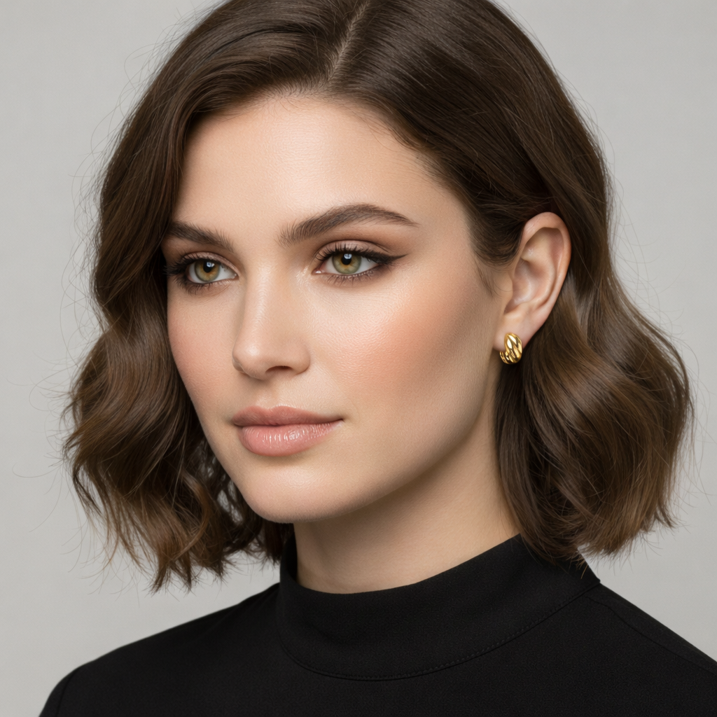 Detailed image of S925 sterling silver earrings with rich gold plating and organic leaf-inspired texture.