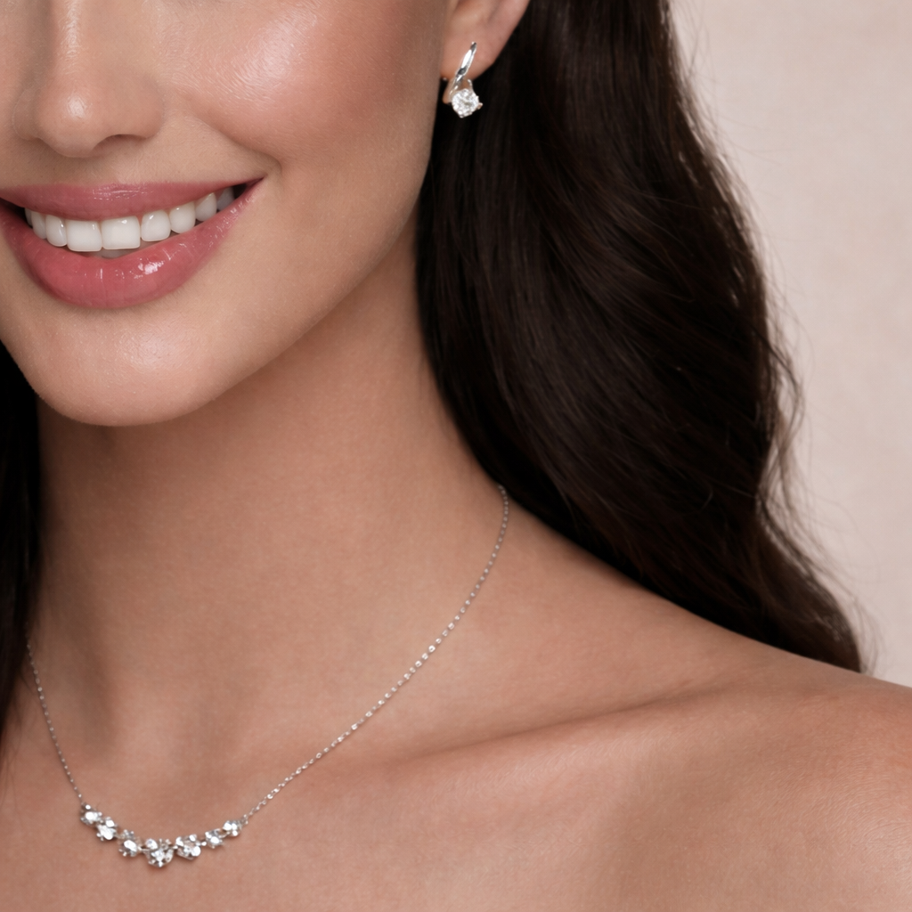 GRA certified moissanite stud earrings in S925 sterling silver, rhodium plated silver earrings designed as modern hypoallergenic fine jewelry