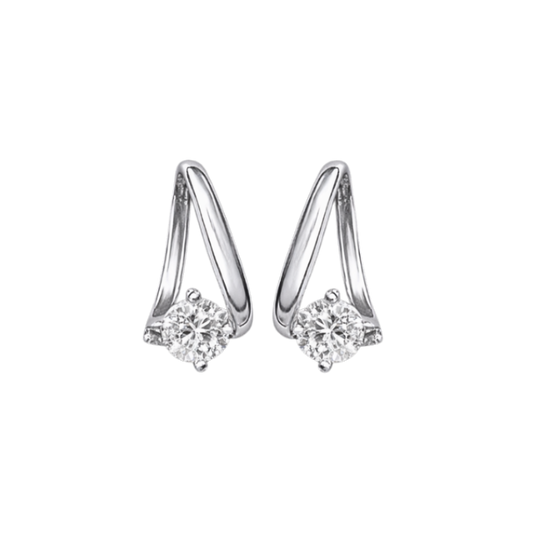 sanya moissanite stud earrings crafted in S925 sterling silver with rhodium plated finish, featuring D color VVS moissanite stone with lab grown diamond brilliance.