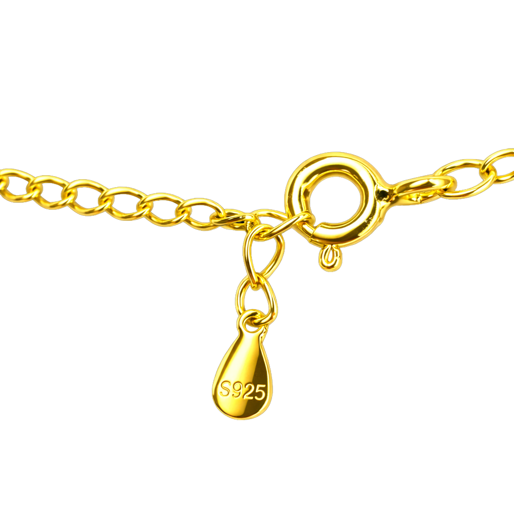 Chain and pendant view of Serpentina necklace made from sterling silver, 18K gold plated, featuring elegant snake jewelry design.