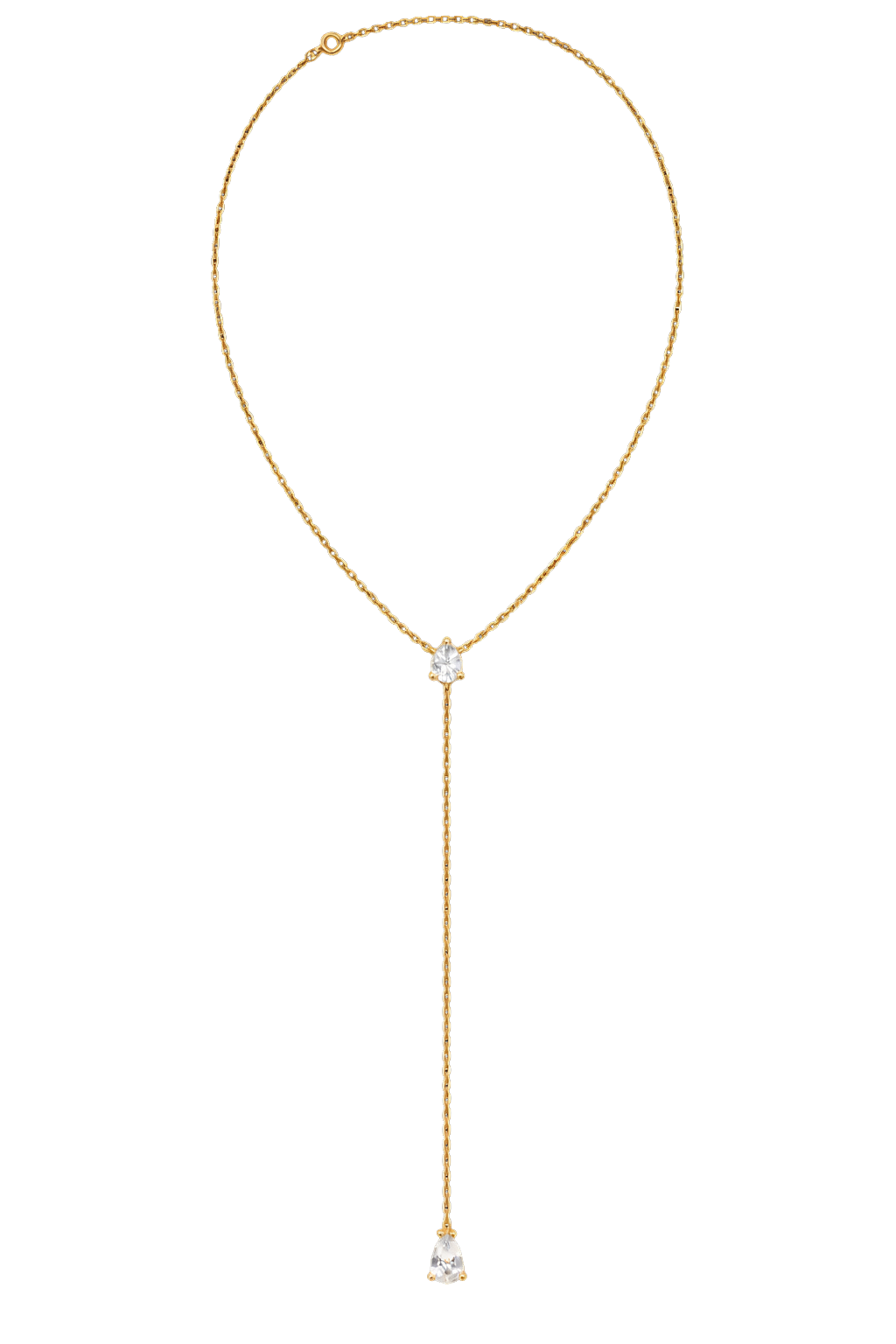 Elegant sterling silver necklace with zircon accents, 18k gold plated fine jewelry for everyday wear.