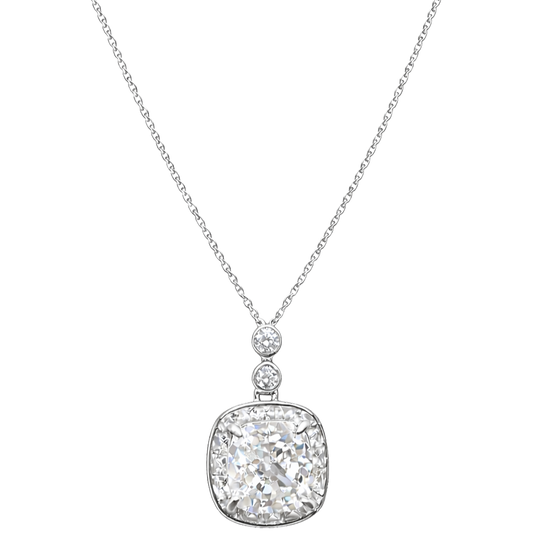 Marissa sterling silver necklace crafted from S925 silver with rhodium plated finish, featuring a square zircon pendant on a delicate chain, elegant minimalist jewelry.